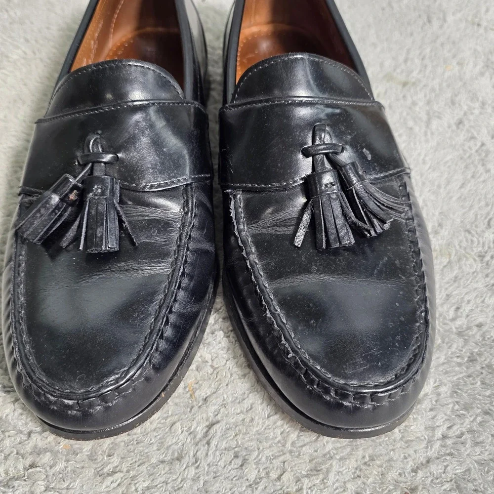 Allen Edmonds Stowe Black Leather‎ Tassel Loafers Mens 10 D Goodyear Welted USA